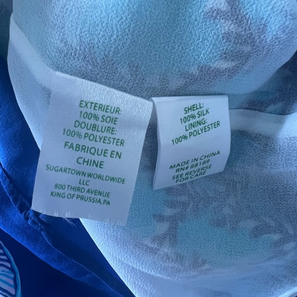 New Lilly Pulitzer silk lapis lazuli caftan dress Shalynn 6 - Picture 3 of 3